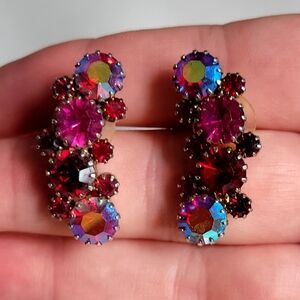 Stunning Red AB Pierced earrings